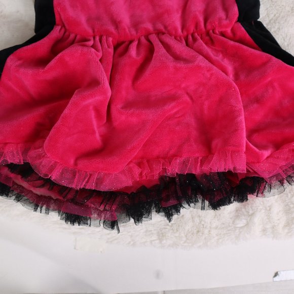 Nannette NWOT Hot Pink Black Tutu Velvet Girl Dress Party Birthday Holiday 4T - Picture 5 of 6